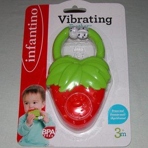 Infantino Vibrating Strawberry Teether New